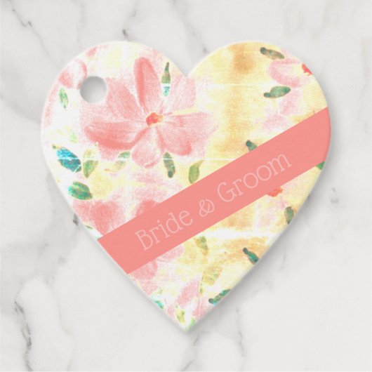 Koraal Huwelijnsdag Bedankt Bedankjes Labels (Voorkant)