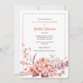 Koraal Hydrangea Uitnodiging (Voorkant)