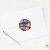 Koraal in een Saltwater Aquarium Ronde Sticker (Envelop)