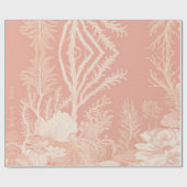 Koraal in Ivoor op Perzik Cadeaupapier (Vlak)