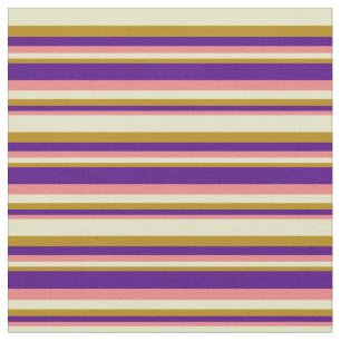 Koraal, Indigokleurig, donkerbruin en Bleek goudkl Stof