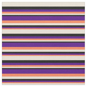 Koraal, Indigokleurig, zwart en bisekkleurig patro Stof