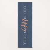 Koraal Initiaal, Naam Blue Denim Print Yogamat (Voorkant)