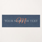 Koraal Initiaal, Naam Blue Denim Print Yogamat (Voorkant (horizontaal))