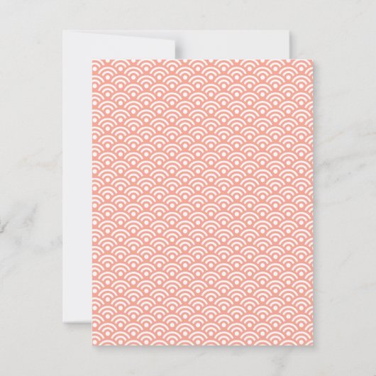 Koraal Japans Seigaiha Pattern Kaart (Achterkant)