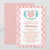 Koraal Je bent mijn Sunshine Baby shower Kaart (Voorkant / Achterkant)