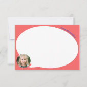 Koraal Kind Foto en Speech Bubble Dank u kaart (Voorkant)