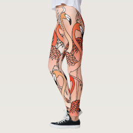 Koraal Kleur Flamingo's Leggings