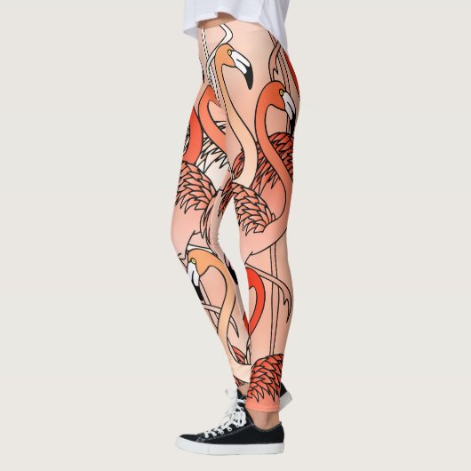 Koraal Kleur Flamingo's Leggings (Links)