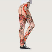 Koraal Kleur Flamingo's Leggings (Rechts)