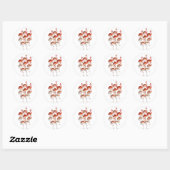 Koraal Kleur Flamingo's Ronde Sticker (Vel)