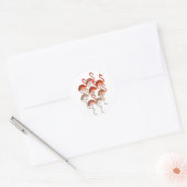 Koraal Kleur Flamingo's Ronde Sticker (Envelop)
