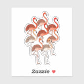 Koraal Kleur Flamingo's Sticker (Vel)