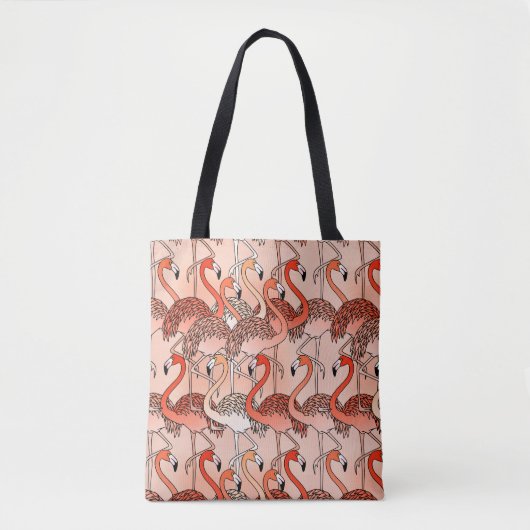 Koraal Kleur Flamingo's Tote Bag (Voorkant)