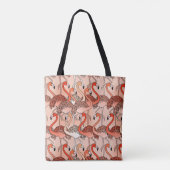 Koraal Kleur Flamingo's Tote Bag (Achterkant)