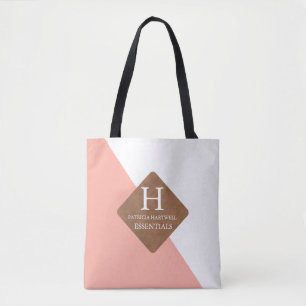 Koraal Kleur Split Faux Lederen Patch Bruiloft Tote Bag