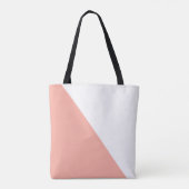 Koraal Kleur Split Faux Lederen Patch Bruiloft Tote Bag (Achterkant)