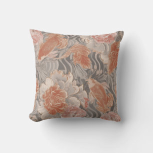 Koraal Koi Chinoiserie Bloempatroon Kussen