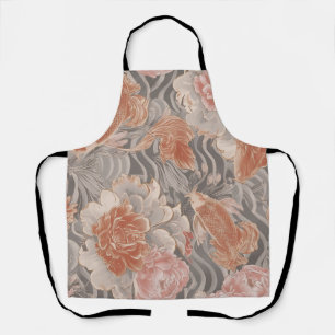 Koraal Koi Chinoiserie Bloempatroon Schort