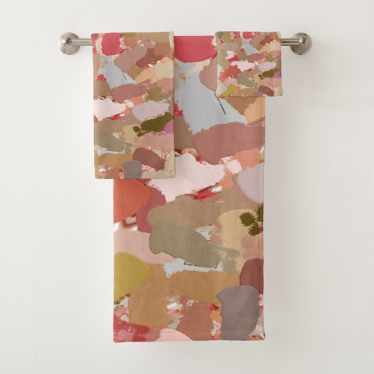 Koraal Kralen Verf Splatter 5050 Bad Handdoek (Insitu)