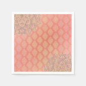 Koraal Lavendel Goud Marokkaanse Arabische bruilof Servetten (Voorkant)