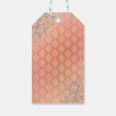 Koraal Lavendel Goud Marokkaanse Glam Bruiloft Fav Cadeaulabel (Achterkant)
