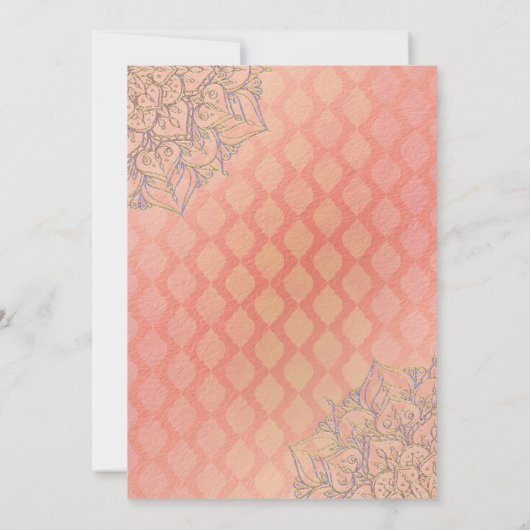 Koraal Lavendel Goud Marokkaanse Glam Sweet 16 Par Kaart (Achterkant)