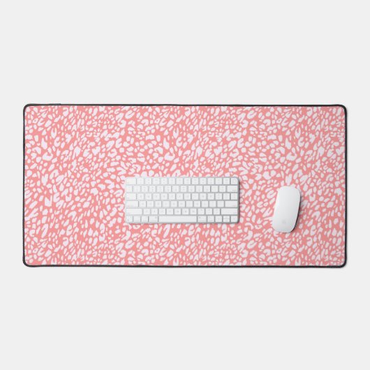 Koraal Leopard Print Patroon Bureaumat (Keyboard & Muis)