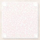 Koraal Leopard Print Patroon Glazen Onderzetter (Achterkant)