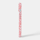 Koraal Leopard Print Patroon iPhone 15 Case (Linkerkant)