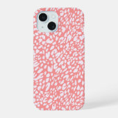 Koraal Leopard Print Patroon iPhone 15 Case (Achterkant)