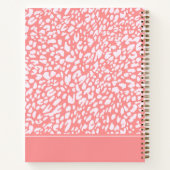 Koraal Leopard Print Patroon | Jouw namen toevoege Notitieboek (Achterkant)
