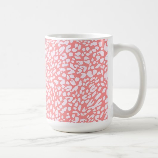 Koraal Leopard Print Patroon Koffiemok (Rechts)