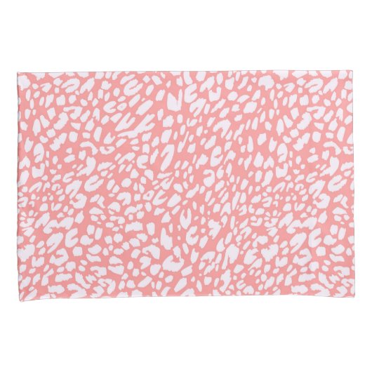 Koraal Leopard Print Patroon Kussensloop (Voorkant-Rechts)