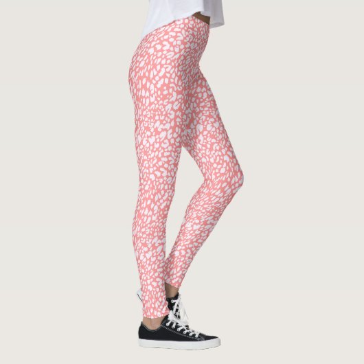 Koraal Leopard Print Patroon Leggings (Rechts)