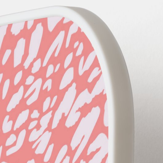 Koraal Leopard Print Patroon Pickleball Paddle (Links Detail)