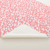 Koraal Leopard Print Patroon Sherpa Deken (3/4)