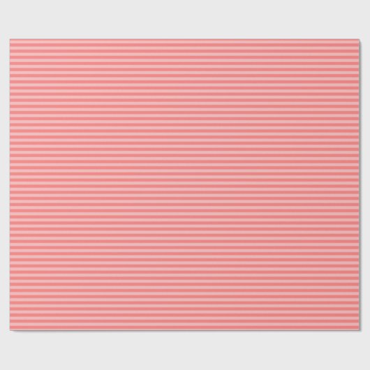 Koraal & Licht Roze Strepen Cadeaupapier (Vlak)