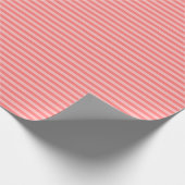 Koraal & Licht Roze Strepen Cadeaupapier (Hoek)