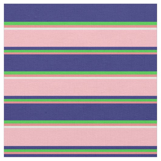 Koraal, Lime Green, Midnight Blue, Roze & Wit Stof (Close Up)