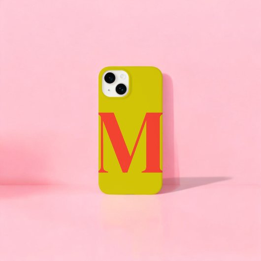 Koraal Lime Initiële Gepersonaliseerde Monogram iPhone Hoesje
