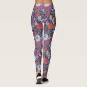 Koraal, magenta en blauwzink, Floral Leggings (Achterkant)