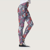 Koraal, magenta en blauwzink, Floral Leggings (Rechts)