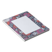 Koraal, magenta en blauwzink, Floral Notitieblok (Schuin)