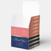 Koraal & Marine Blauw met Gouden Harten 2 Bedankdoosjes (Geopend)