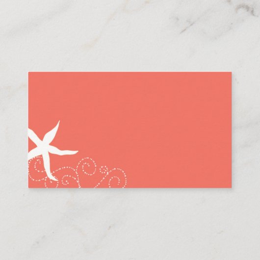 Koraal & Marine Blauw Nautische Bruiloft Website Informatiekaartje (Achterkant)