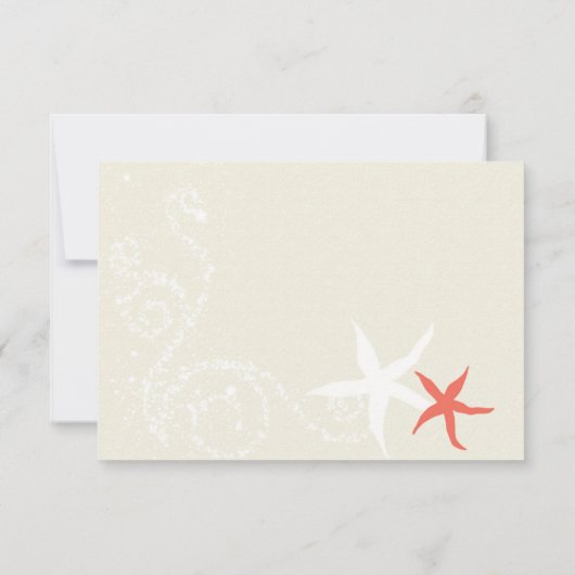 Koraal Marine Blauw Wit Nautisch Bruiloft RSVP (Achterkant)