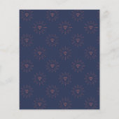 Koraal, Marine en Zilver Bloemen Bruiloft Uitnodig Flyer (Achterkant)