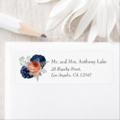 Koraal, Marine en Zilver Bloemen Etiket (Insitu)