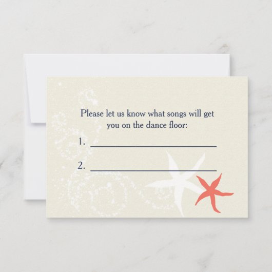 Koraal Marine Wit Zeevaart Bruiloft Reactie RSVP Kaartje (Achterkant)